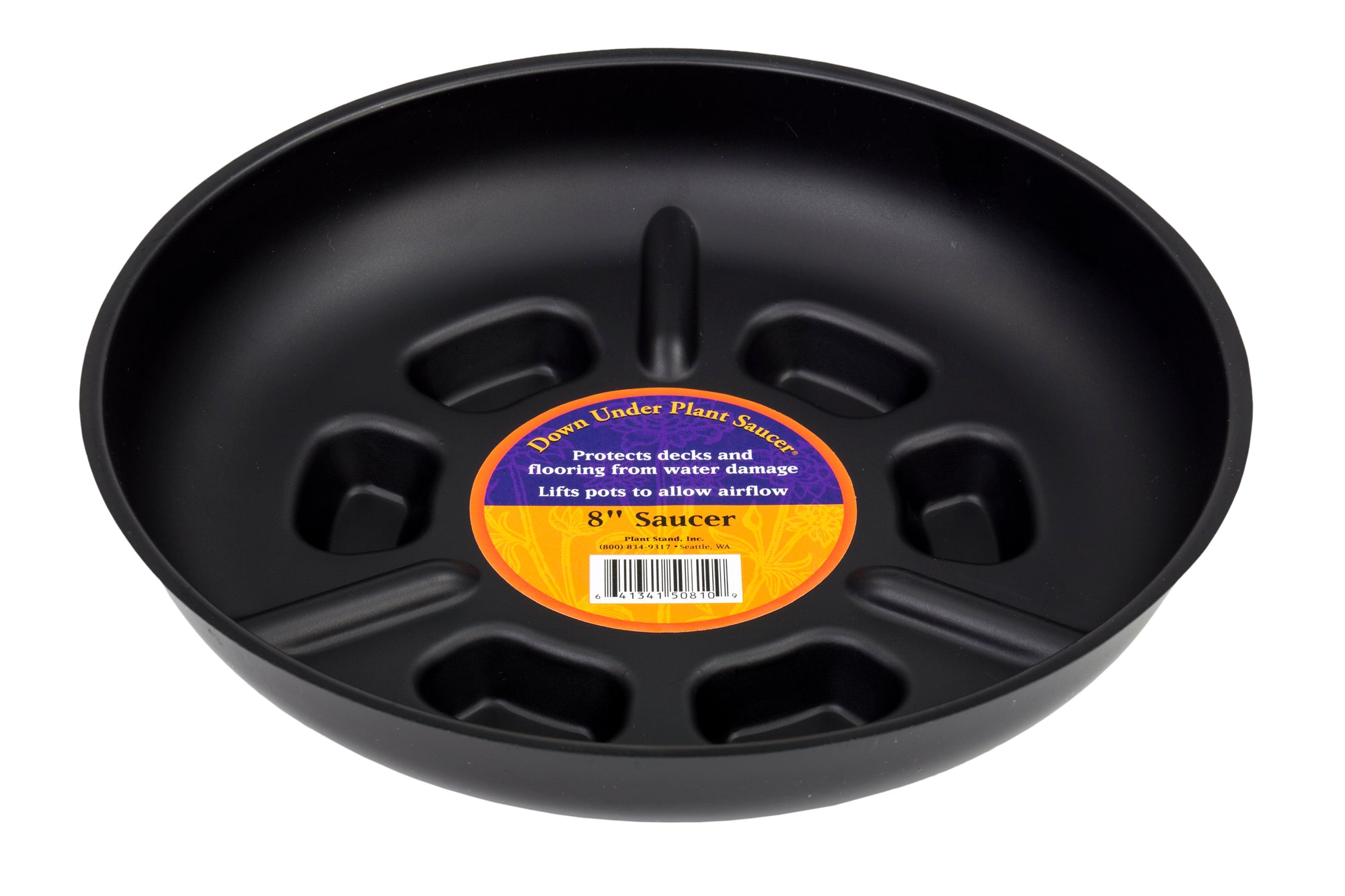 Down Under Plant Saucer - 8" Black