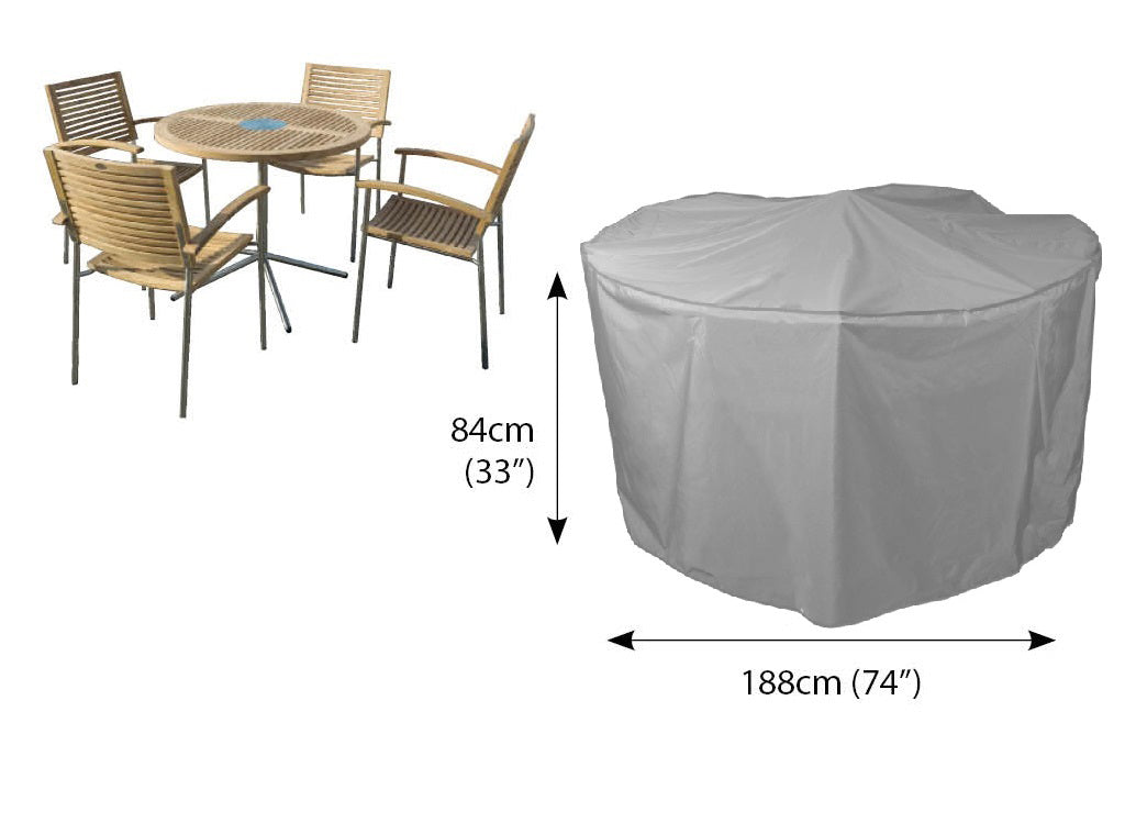 Bosmere Round Table & Chairs Cover Medium 74"- Wide (Thunder Gray Color)