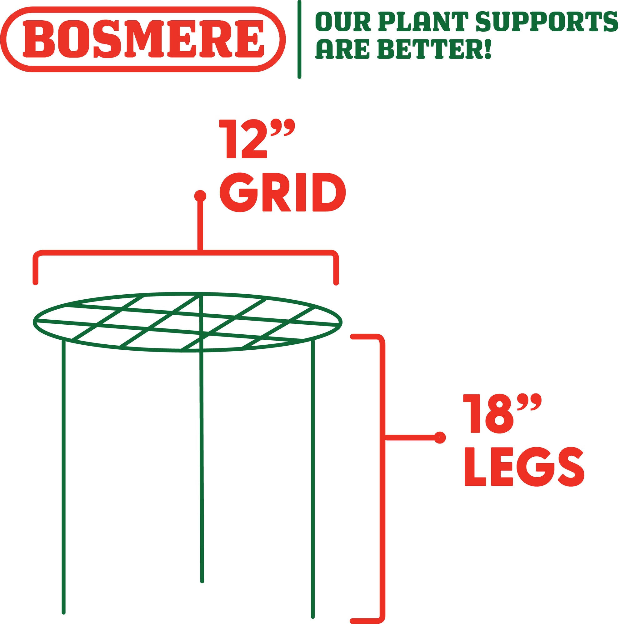 Bosmere 12" Flower Frame Grid with 18" Legs
