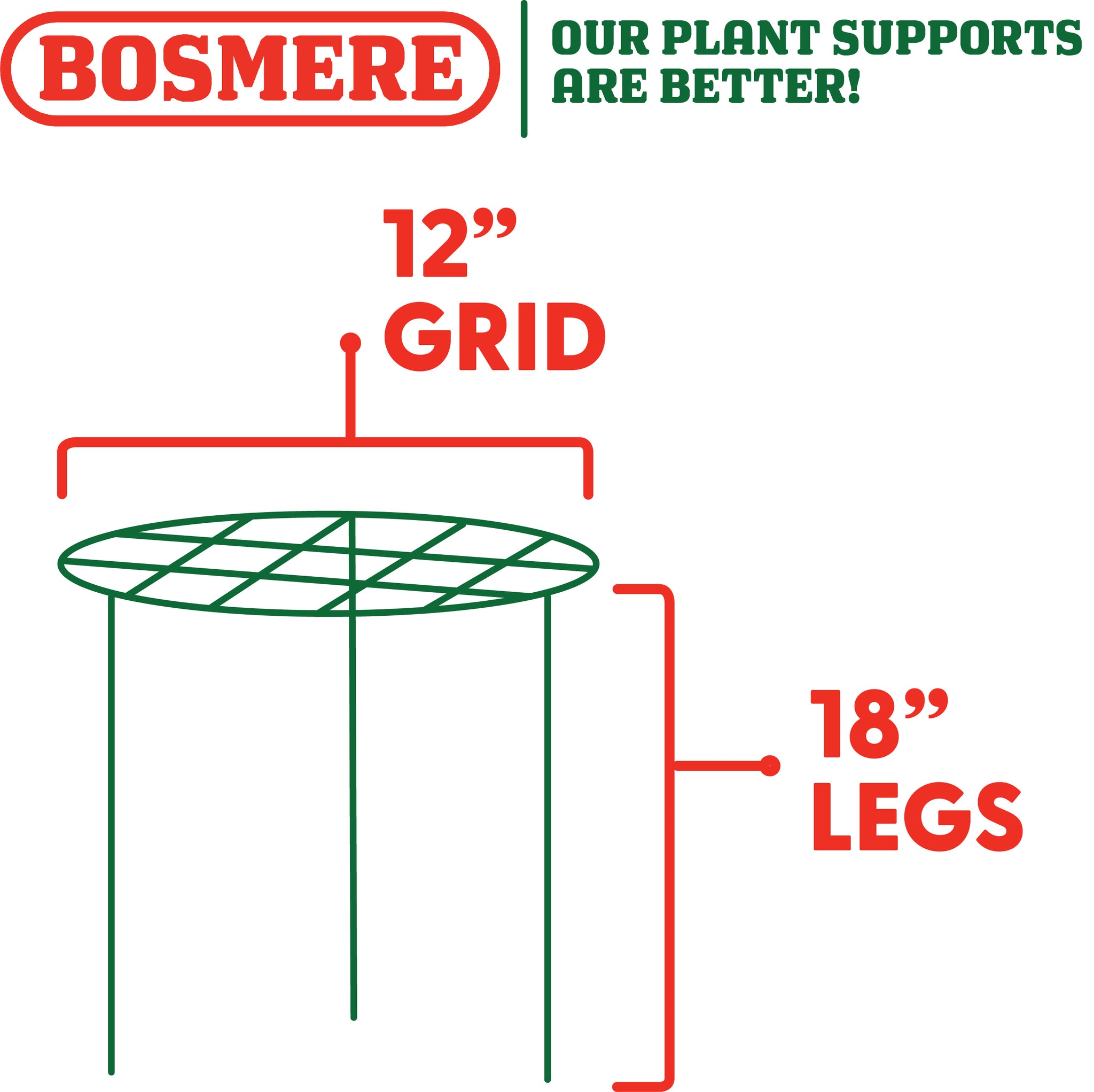 Bosmere 12" Flower Frame Grid with 18" Legs