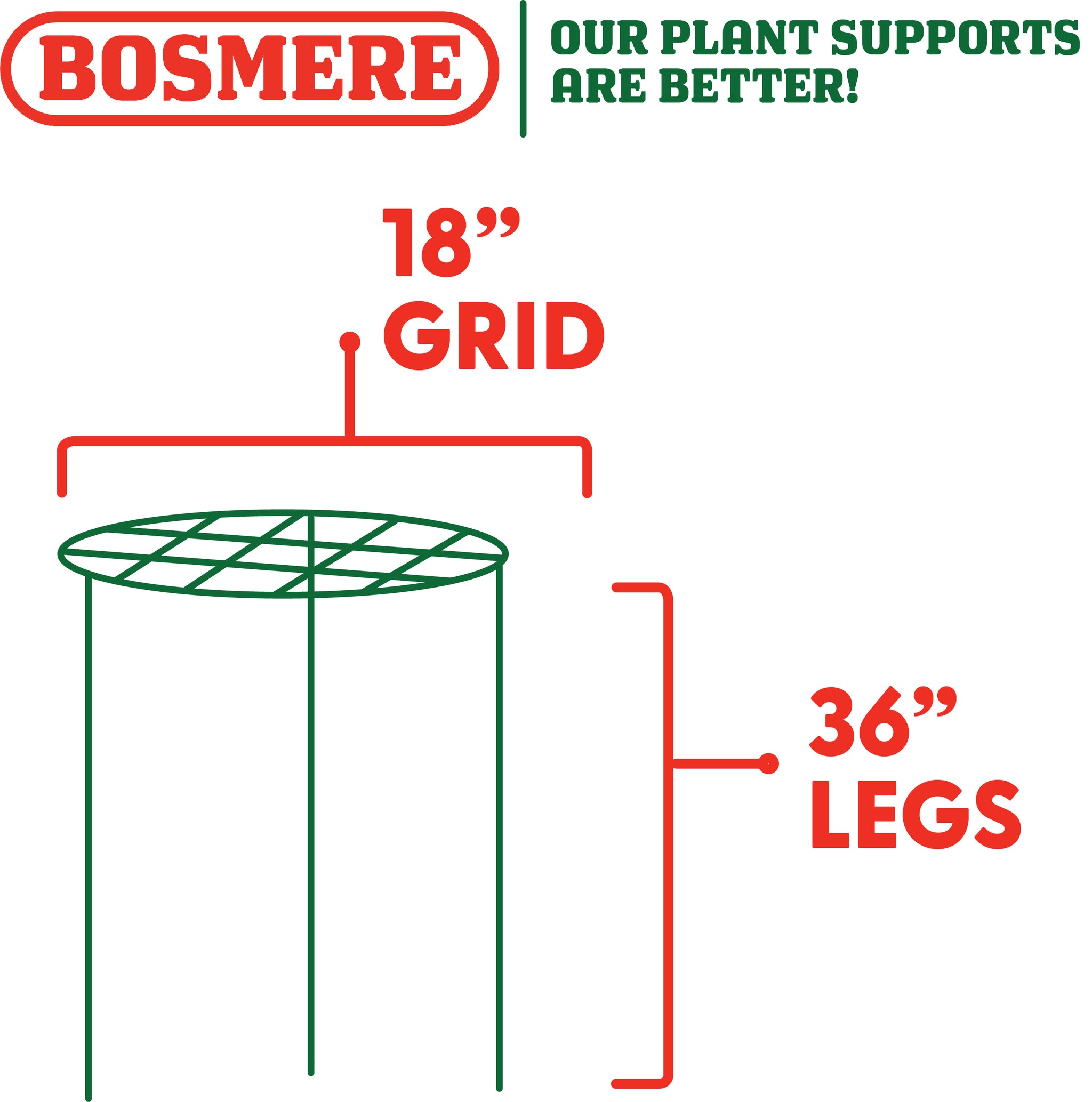 Bosmere 18" Flower Frame Grid with 36" Legs