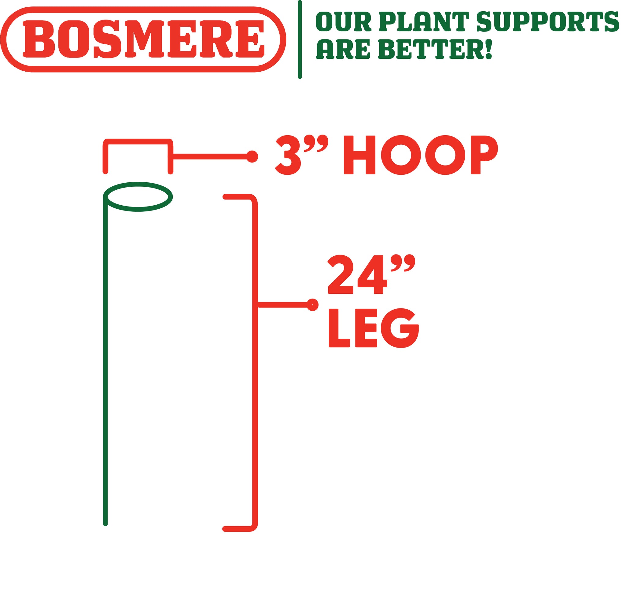 Bosmere 24" x 3" Hoop Style Plant Support