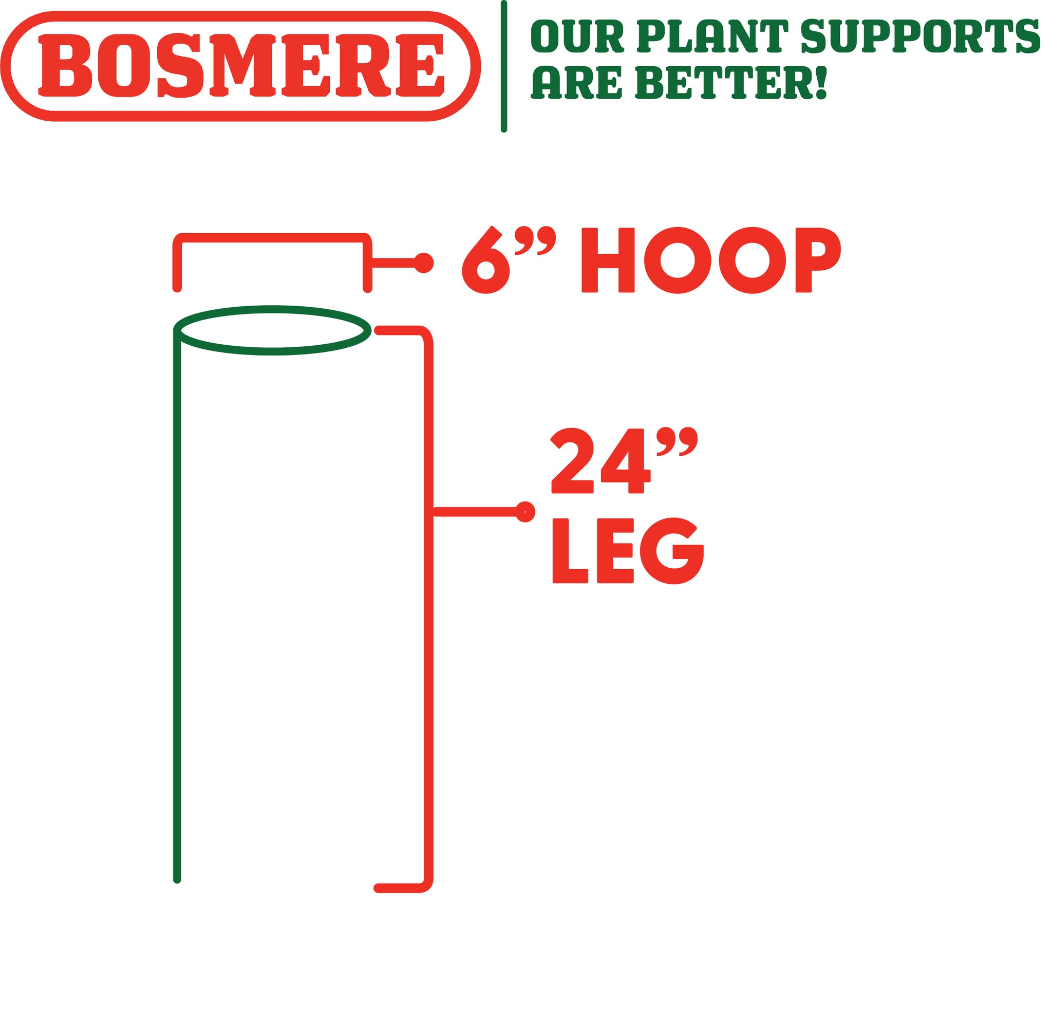 Bosmere 24" x 6" Hoop Style Plant Support