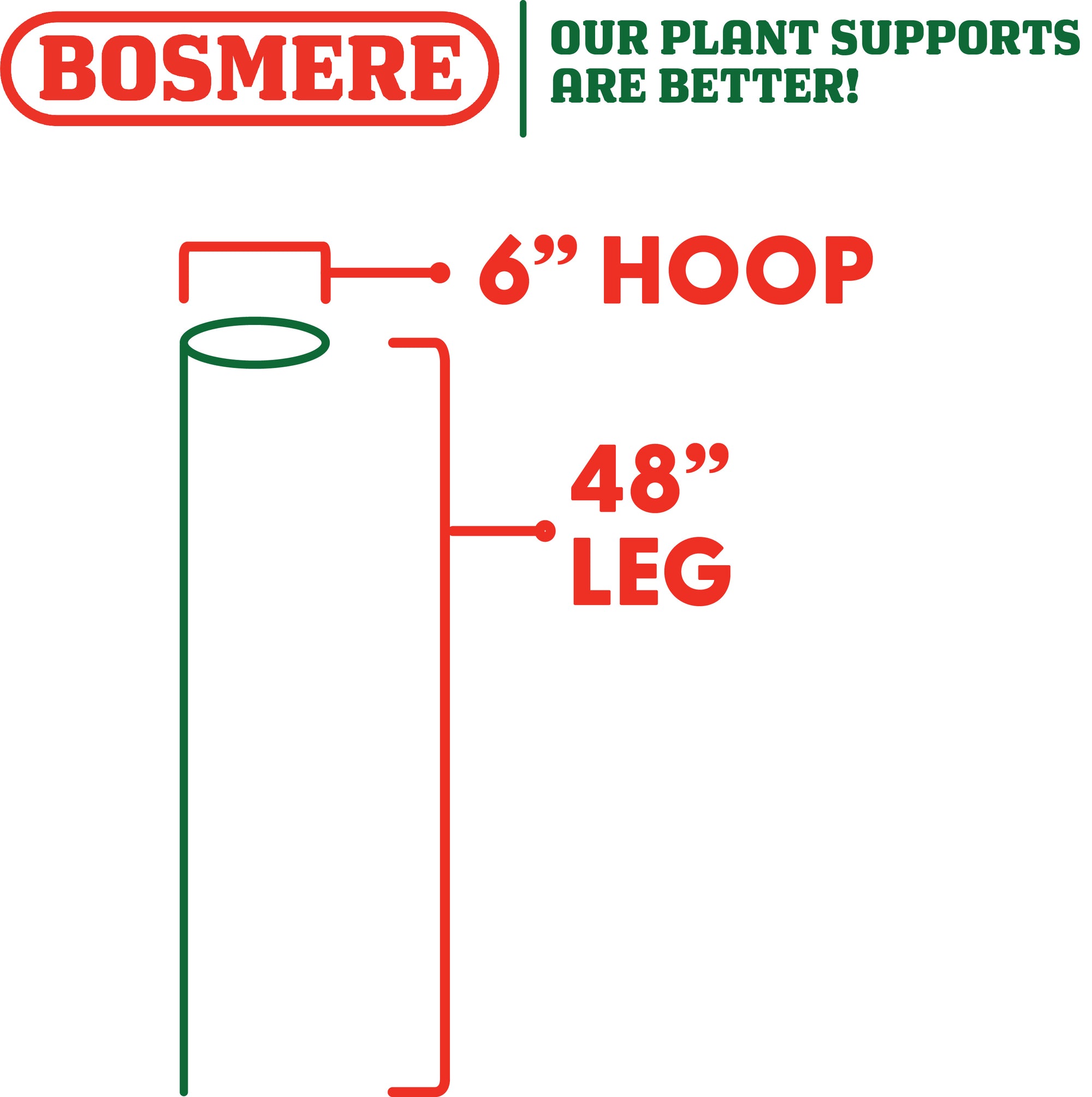 Bosmere 48" x 6" Hoop Style Plant Support