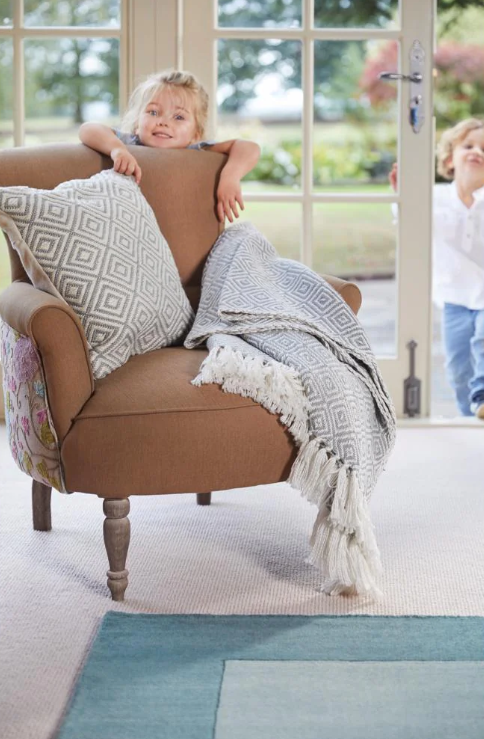 Hug Rug Sense Throw - Herringbone Sky Grey - 51" x 70"