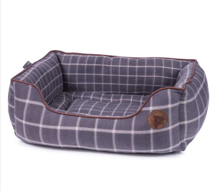 Petface - Rectangle Gray Window Pane Large Soft Dog Bed