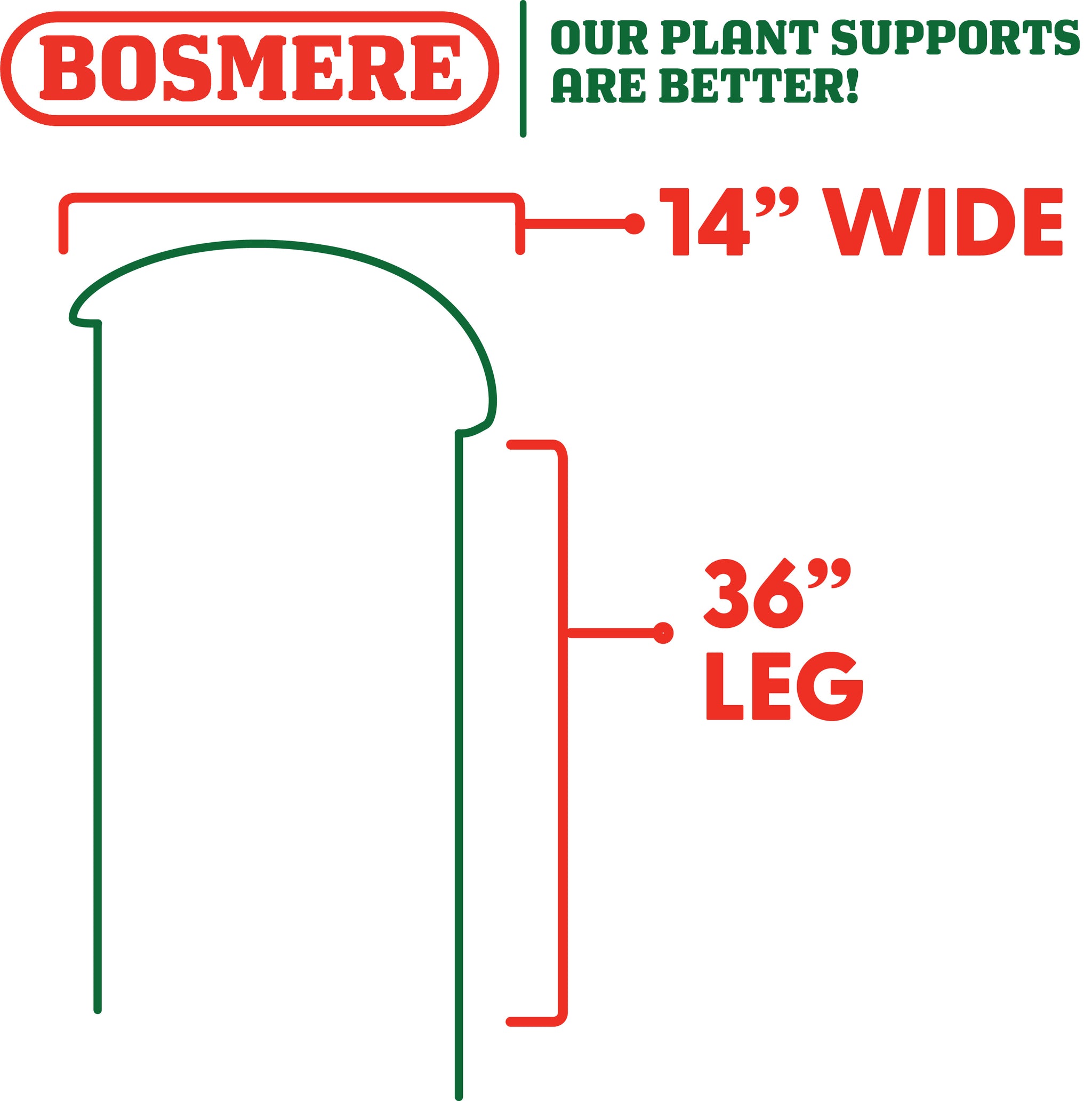 Bosmere 14" Wide Semi-Circular Border Support with 36" Legs