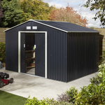 Rowlinson Trentvale 10x8 Metal Shed in Dark Gray
