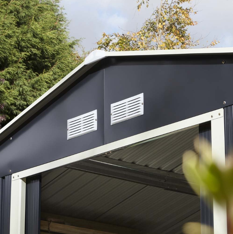 Rowlinson Trentvale 10x8 Metal Shed in Dark Gray