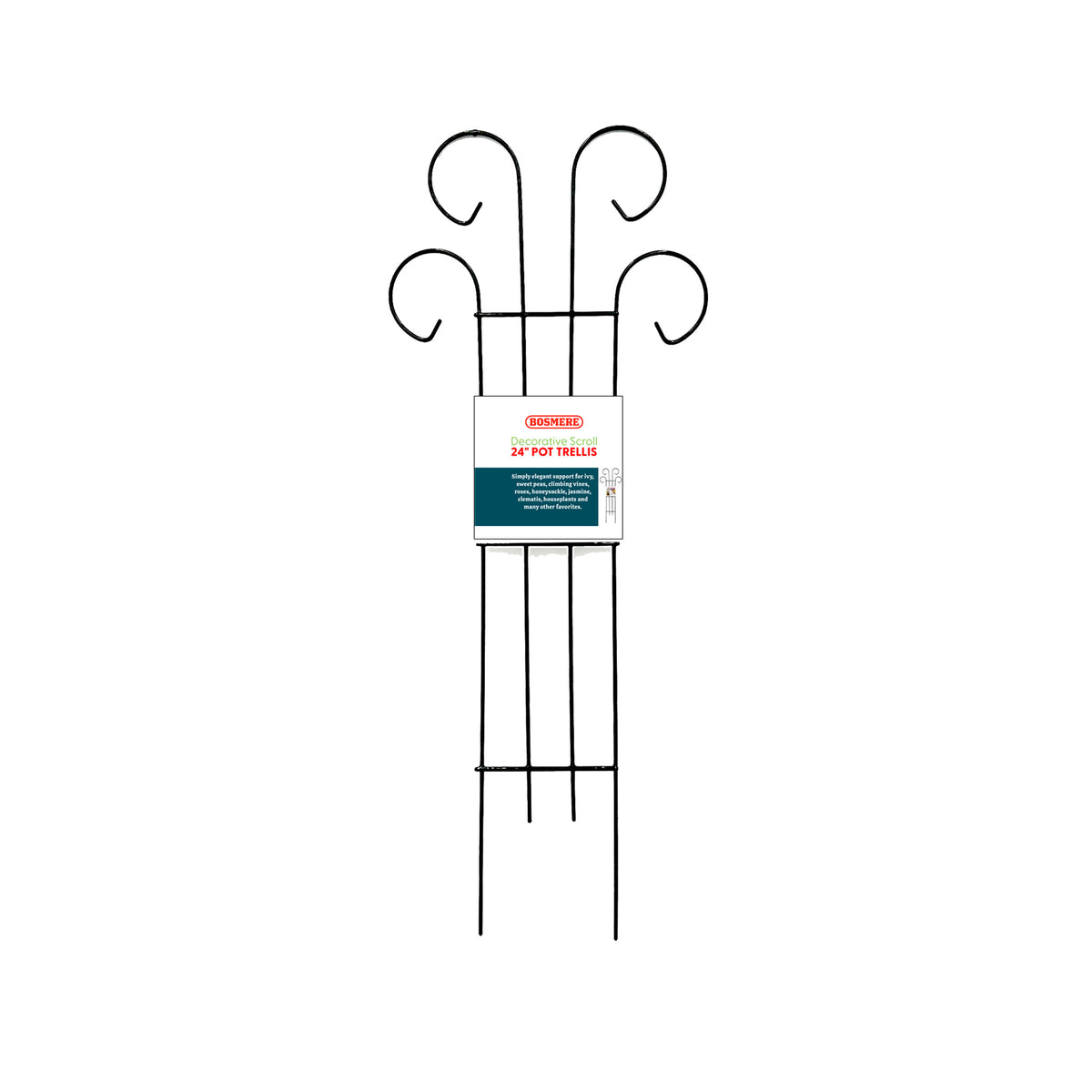 Bosmere Indoor Houseplant Trellises | Heavy-Duty Scroll & Ladder Pot Supports