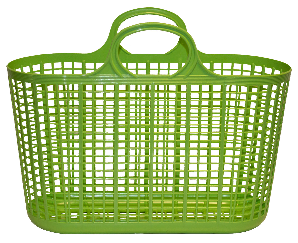 Red Gorilla Cesto Shopping Tote | Vintage Style Plastic Carry Bag for Shopping and Storage