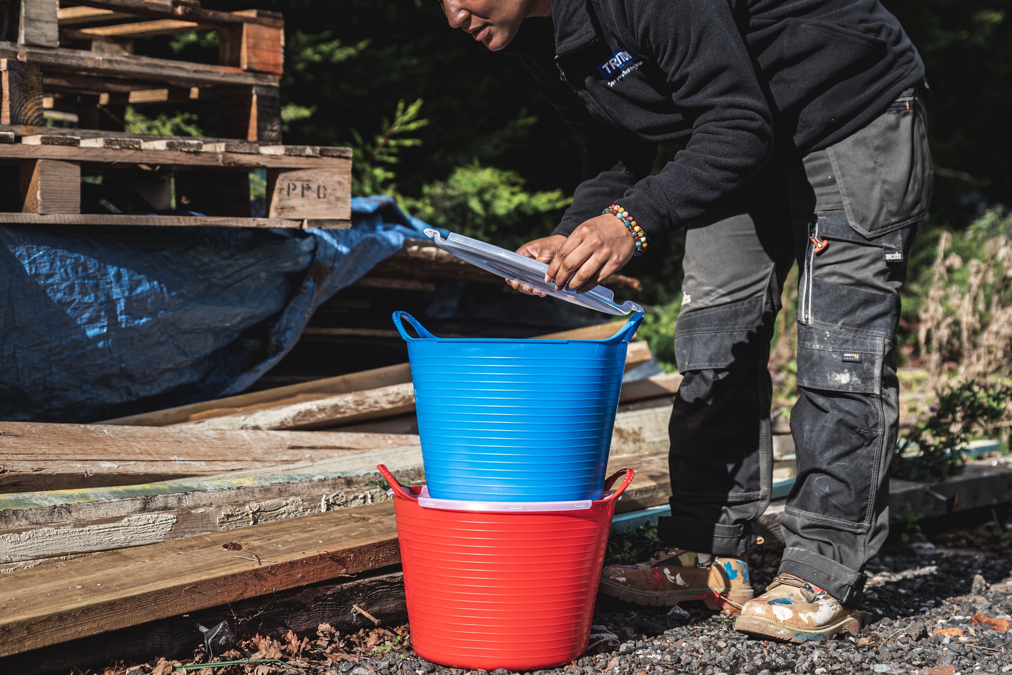 Red Gorilla TubTop | Transparent Clip Lid for Gorilla Tubs and Skips