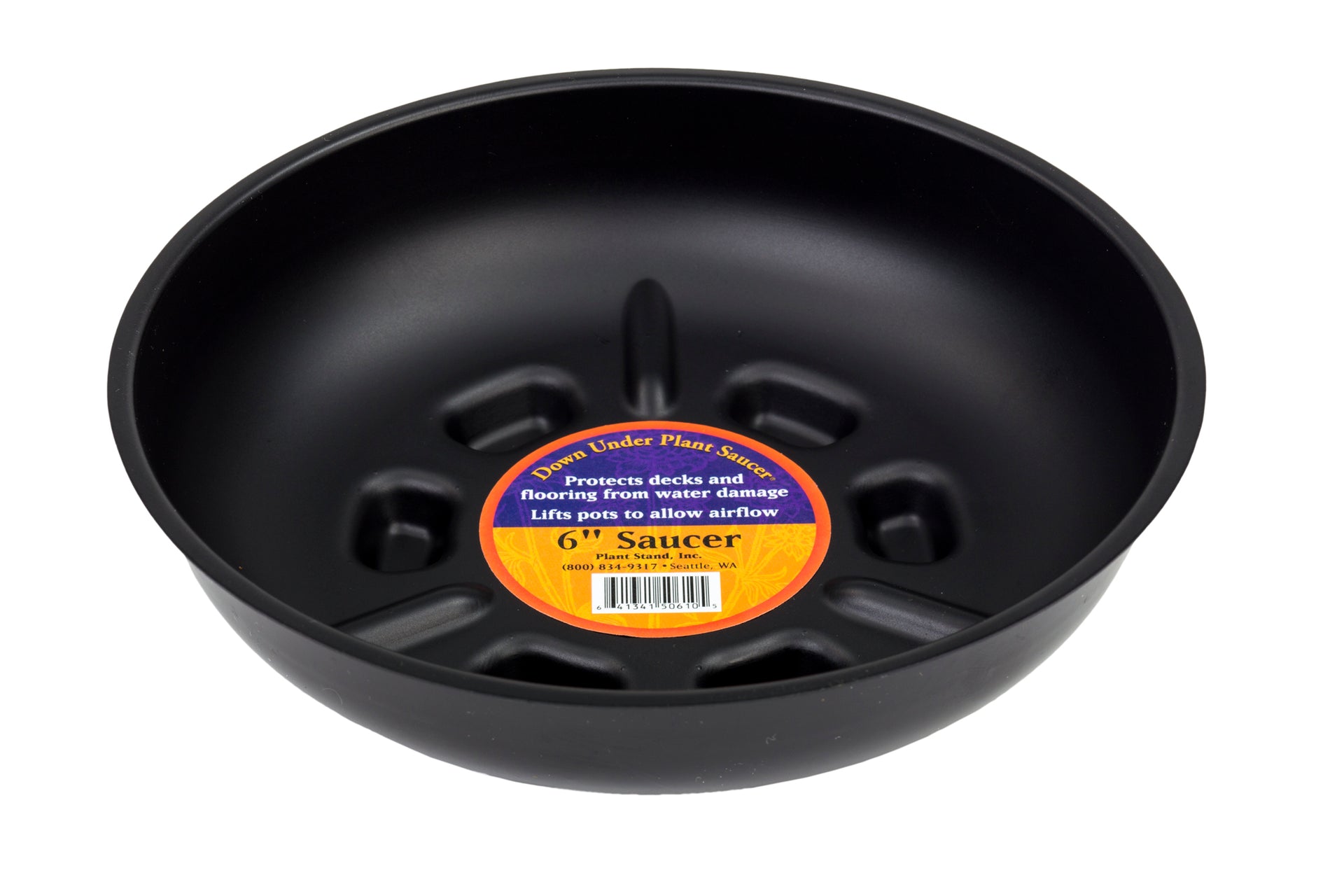 planter saucers plastic Down Under 6 in. D Plastic Plant Saucer Black