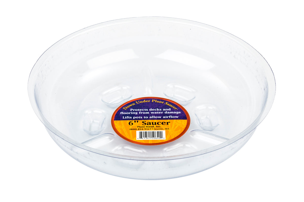 Bosmere Down Under Clear Plastic Plant Saucers | Heavy-Duty 500 lb Drip Trays