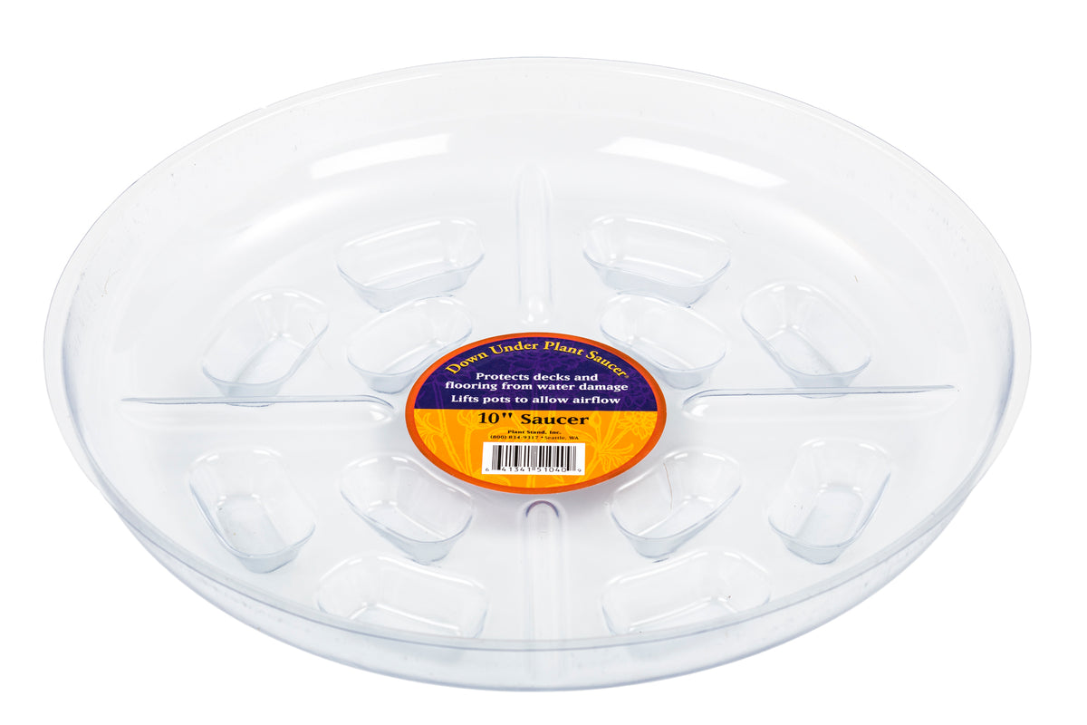 Bosmere Down Under Clear Plastic Plant Saucers | Heavy-Duty 500 lb Drip Trays