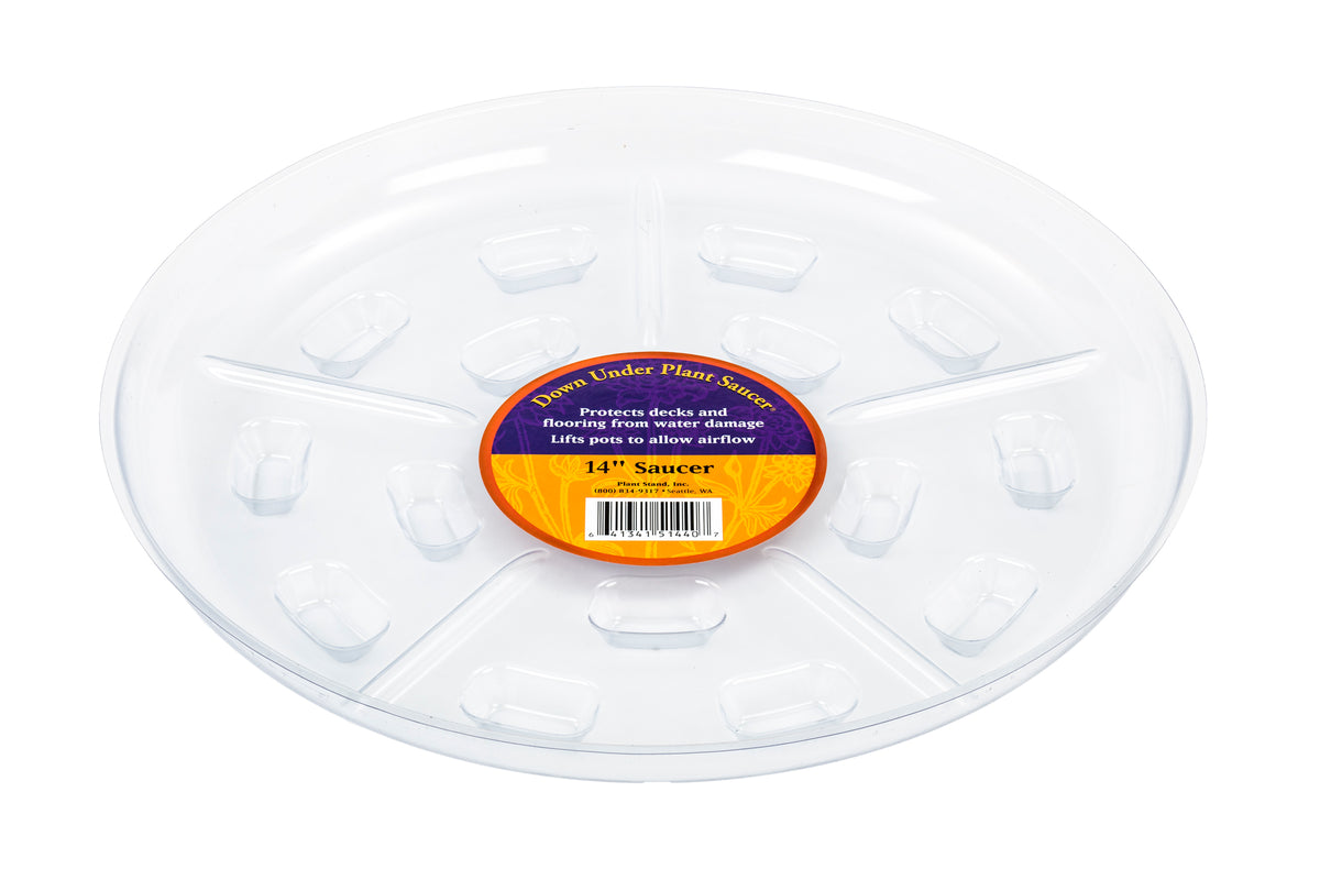 Bosmere Down Under Clear Plastic Plant Saucers | Heavy-Duty 500 lb Drip Trays