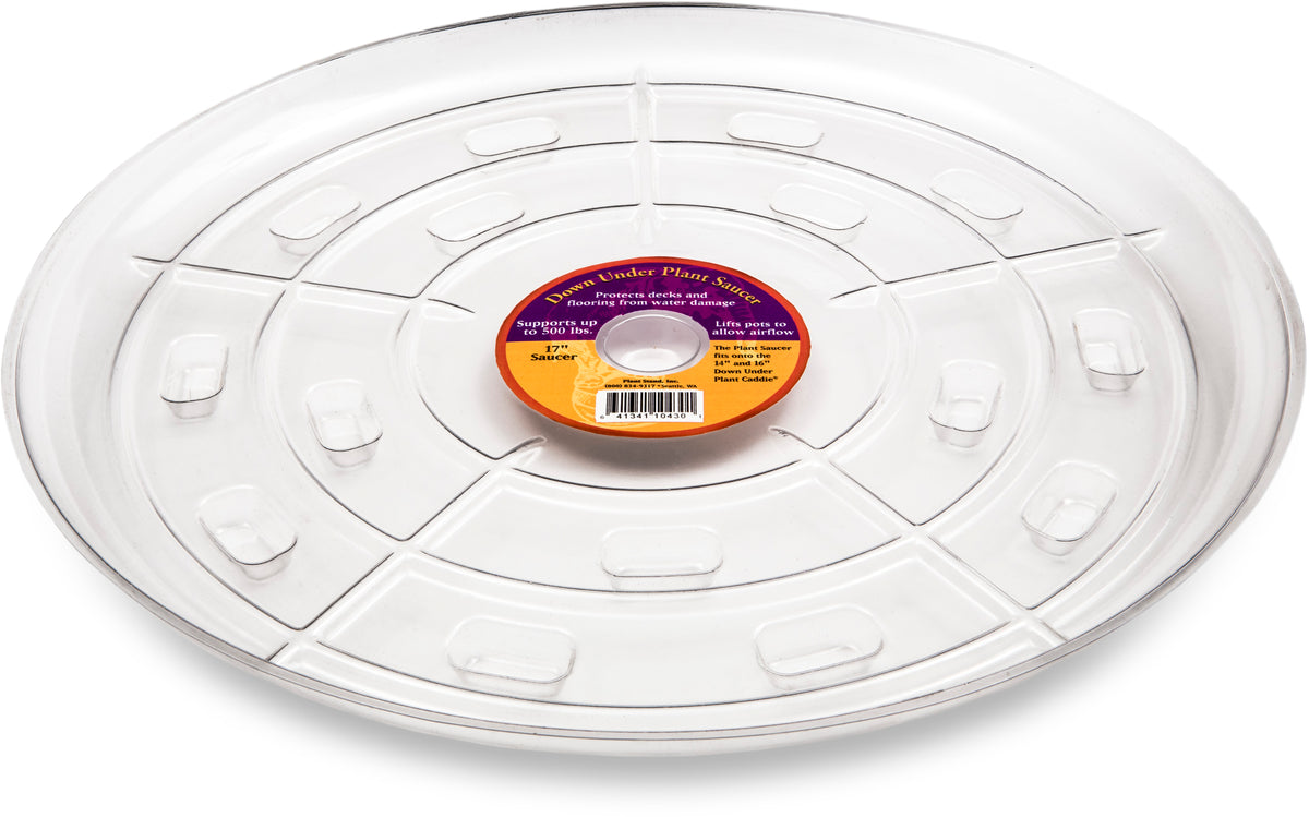 Bosmere Down Under Clear Plastic Plant Saucers | Heavy-Duty 500 lb Drip Trays