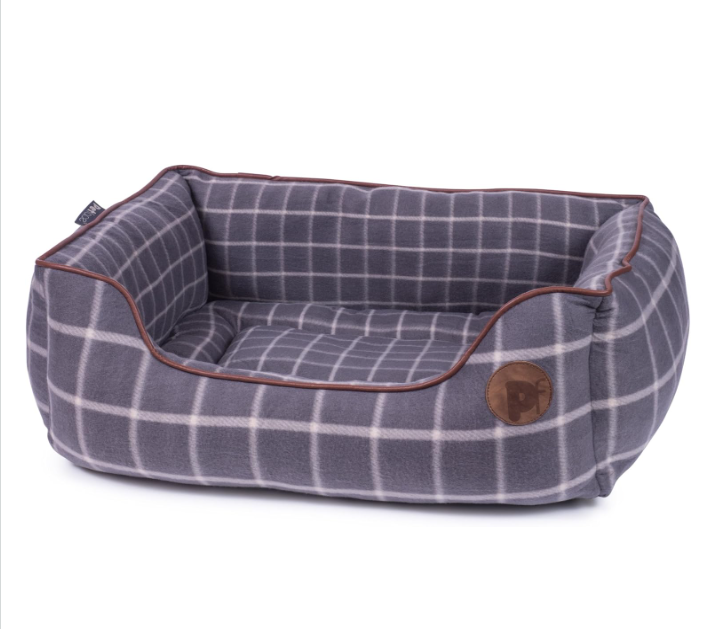 Petface - Rectangle Gray Window Pane  Large Soft Dog Bed