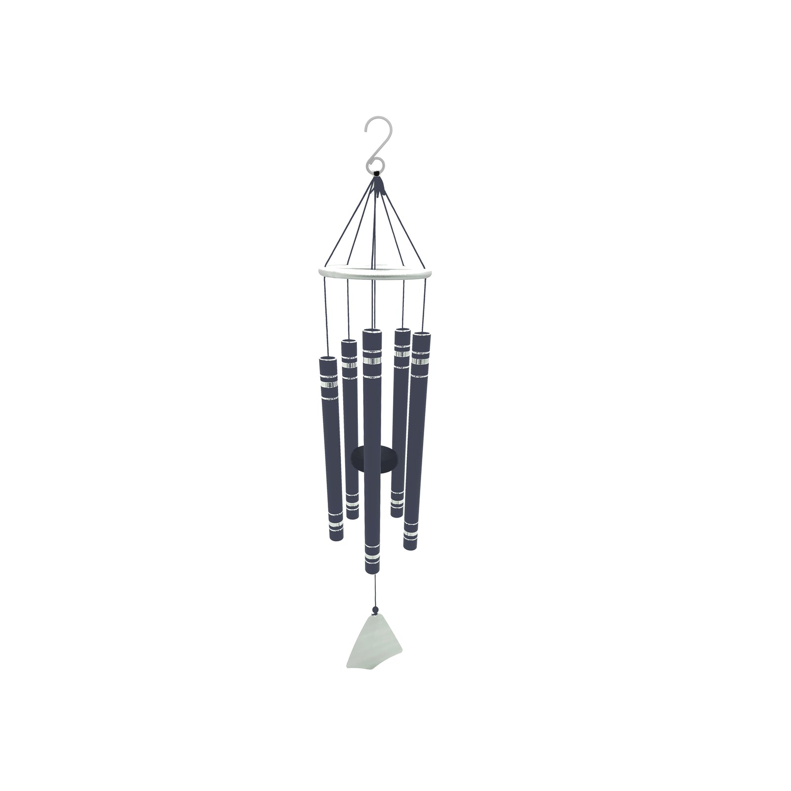 Hand Tuned 5 Bell Wind Chime - Gray