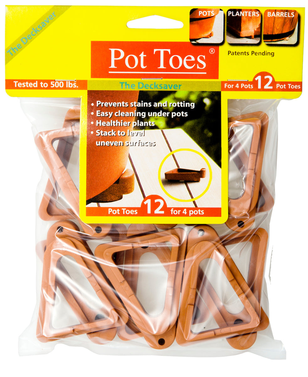 best plant pot feet Pot Toes 12 Pack Terra Cotta – bosmereusa.com